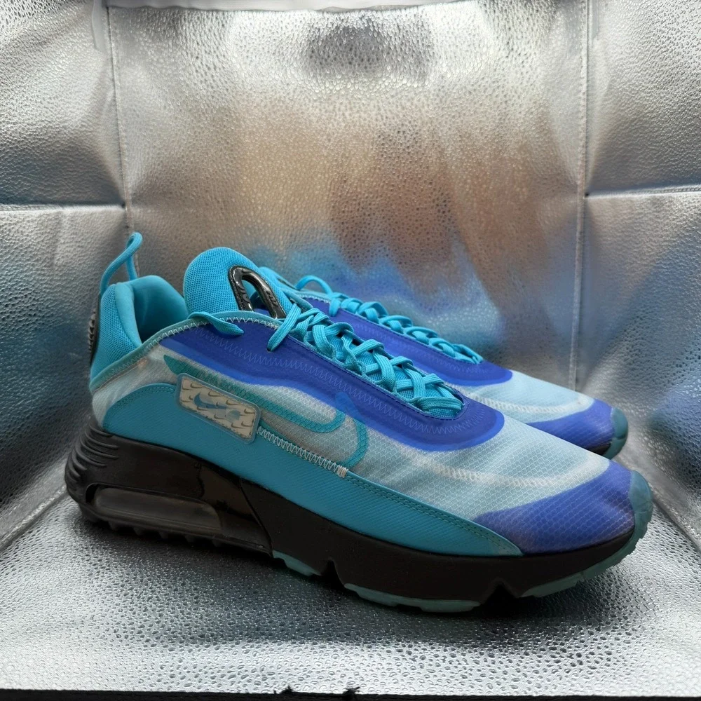 Size 14 Nike Air Max 2090 Blue Mens Lace-Up Athletic Sneaker Shoes CT6693-991